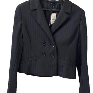NWT Express Women's Black 94 % Stretch Premium Wool Blazer Size 12
